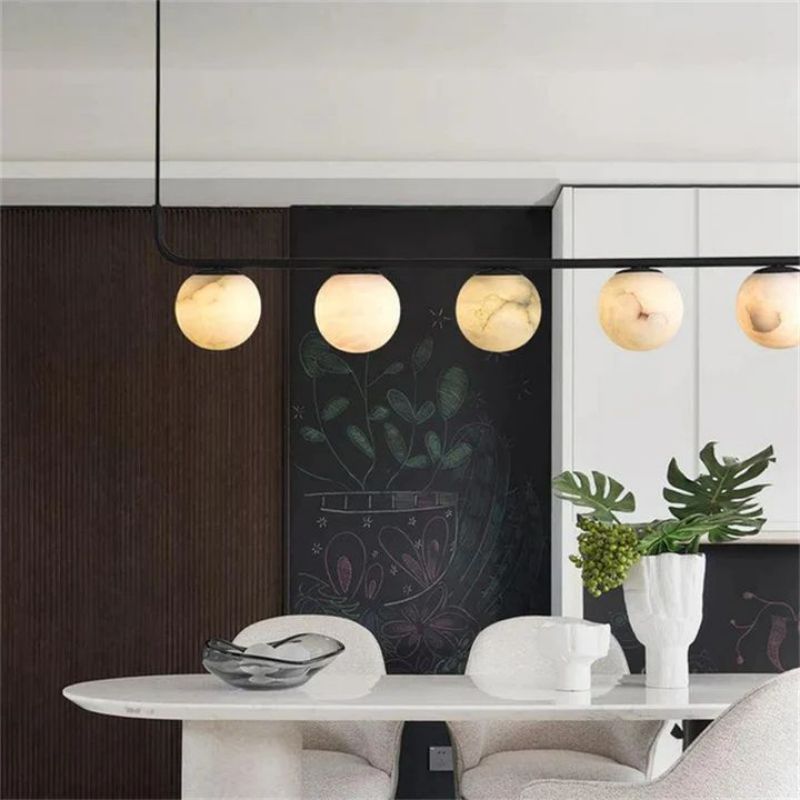 Alabaster Global Linear Chandelier L40"-Chandelier-Arialamps