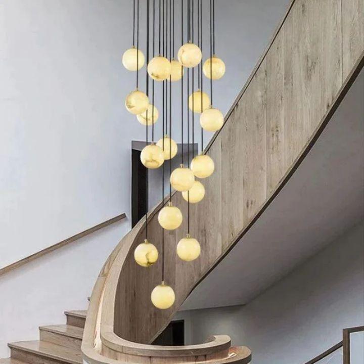 Alabaster Global Wavy Chandelier-chandeliers for dining room,chandeliers for stairways,chandeliers for foyer,chandeliers for bedrooms,chandeliers for kitchen,chandeliers for living room-Arialamps