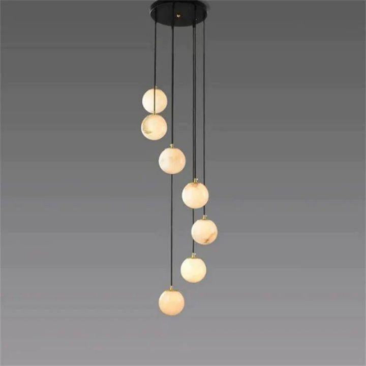 Alabaster Global Wavy Chandelier-chandeliers for dining room,chandeliers for stairways,chandeliers for foyer,chandeliers for bedrooms,chandeliers for kitchen,chandeliers for living room-7 Lights-Arialamps