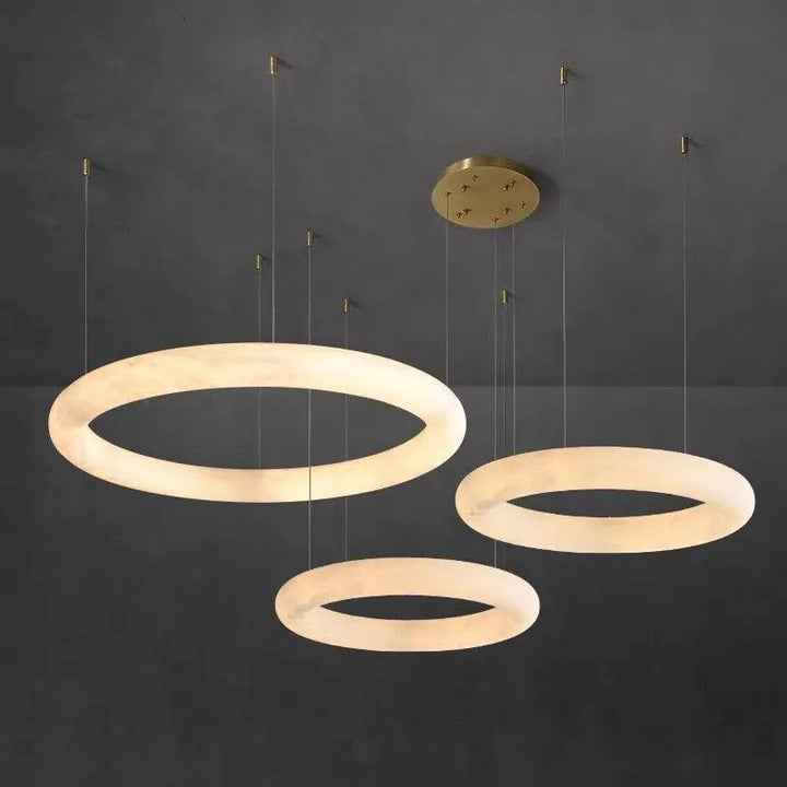 Alabaster Globle Round Chandelier-D 48"-Arialamps