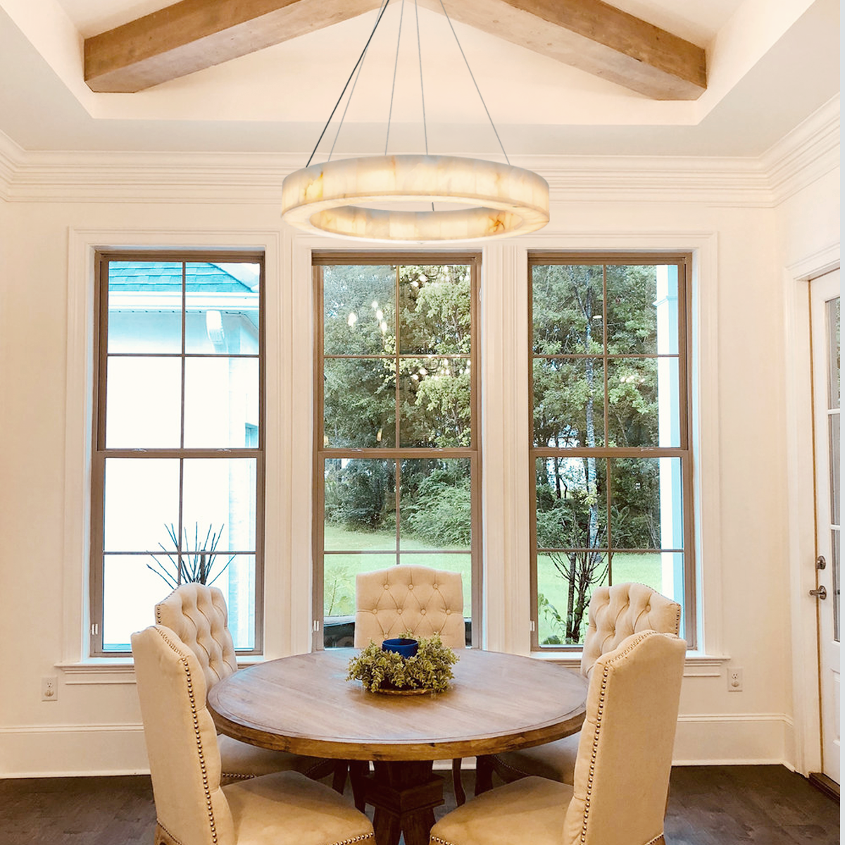 Alabaster Halo Ring Chandelier-chandeliers for dining room,chandeliers for stairways,chandeliers for foyer,chandeliers for bedrooms,chandeliers for kitchen,chandeliers for living room-Arialamps