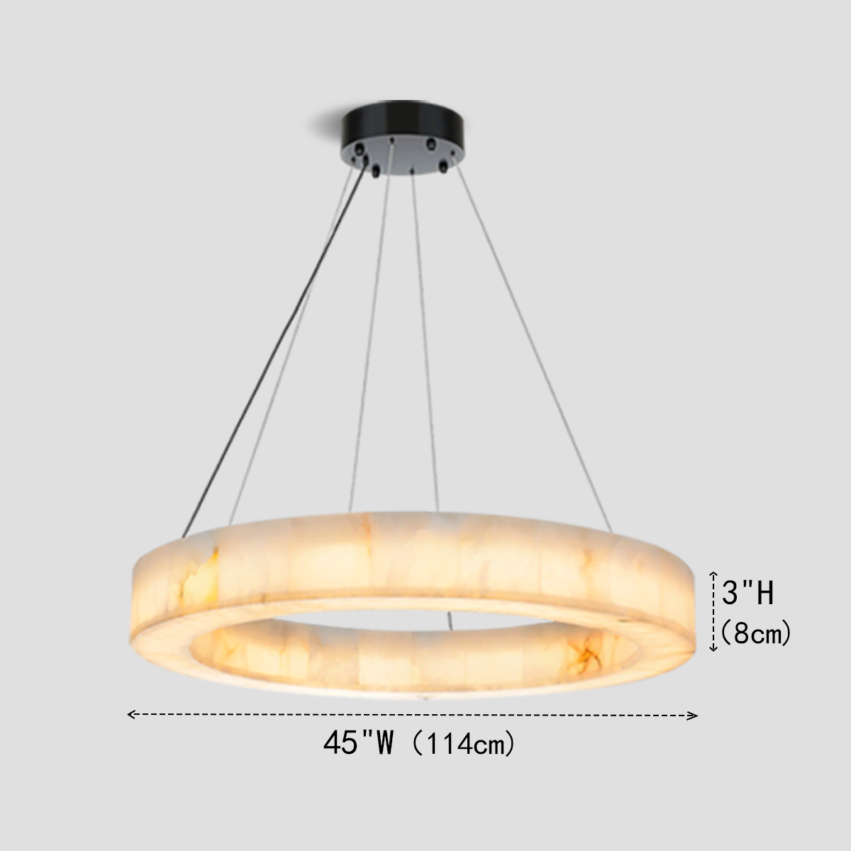 Alabaster Halo Ring Chandelier-chandeliers for dining room,chandeliers for stairways,chandeliers for foyer,chandeliers for bedrooms,chandeliers for kitchen,chandeliers for living room-Arialamps