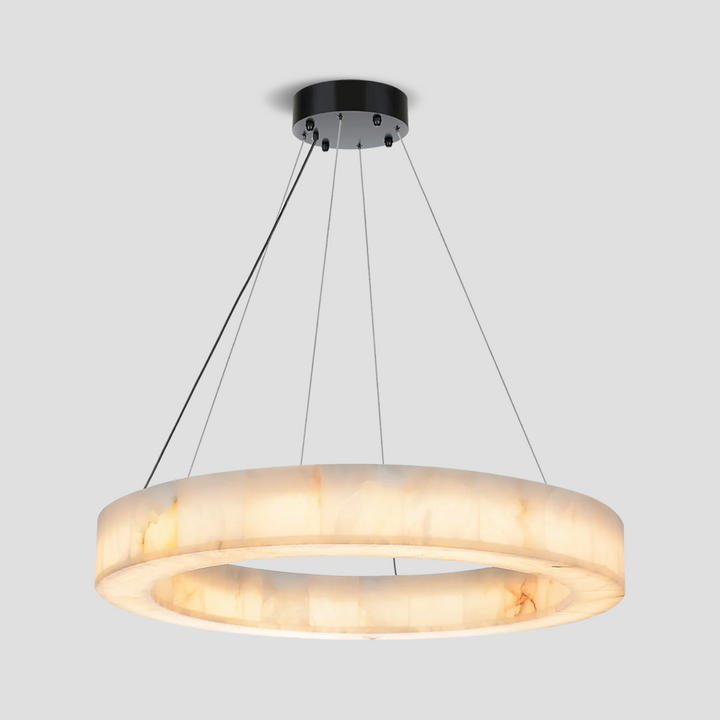 Alabaster Halo Ring Chandelier-chandeliers for dining room,chandeliers for stairways,chandeliers for foyer,chandeliers for bedrooms,chandeliers for kitchen,chandeliers for living room-45"W-Arialamps
