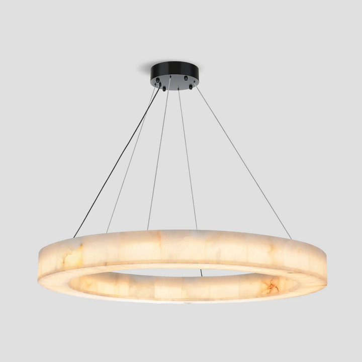Alabaster Halo Ring Chandelier-chandeliers for dining room,chandeliers for stairways,chandeliers for foyer,chandeliers for bedrooms,chandeliers for kitchen,chandeliers for living room-59"W-Arialamps