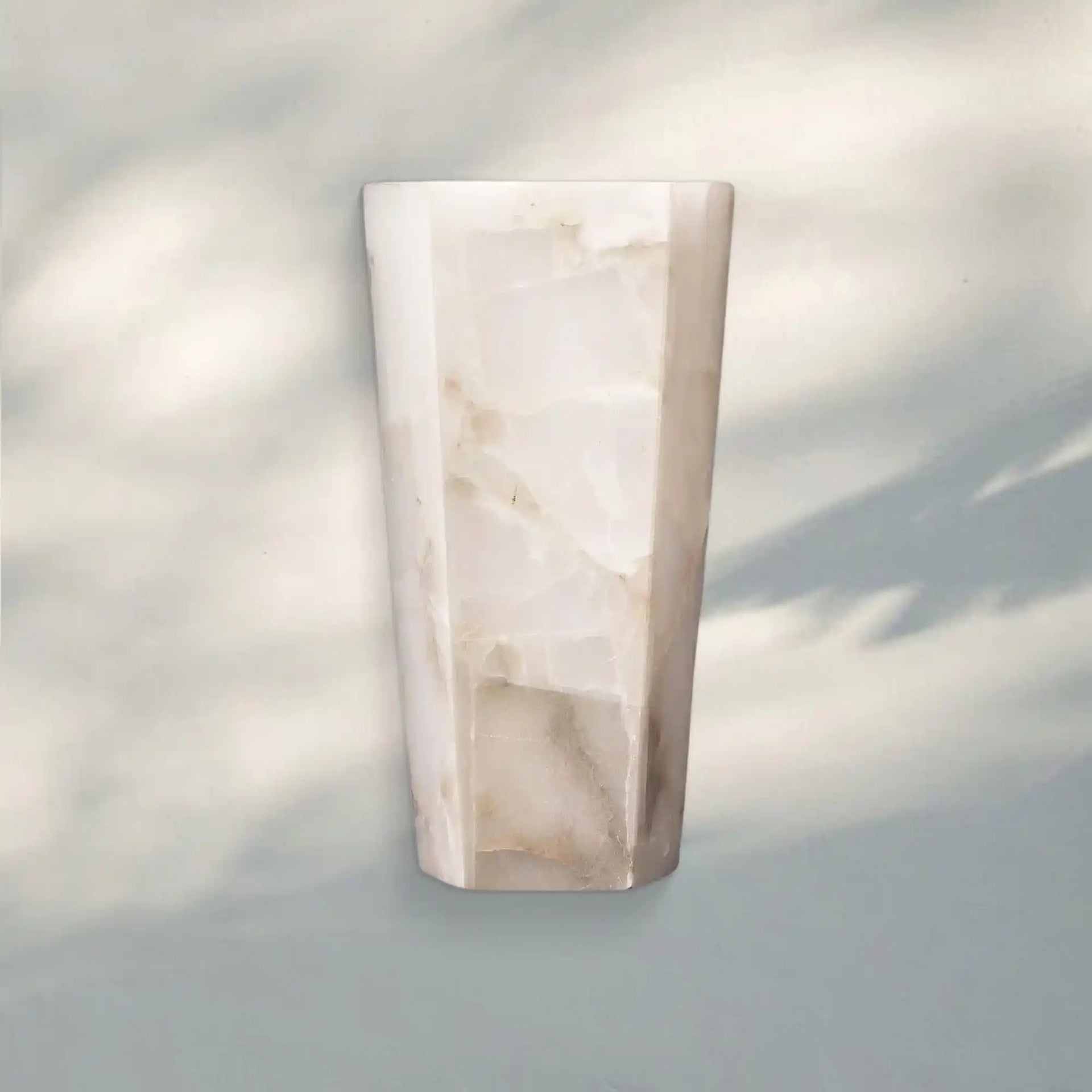 Alabaster Large Hexagonal Sconce-Lighting-Arialamps