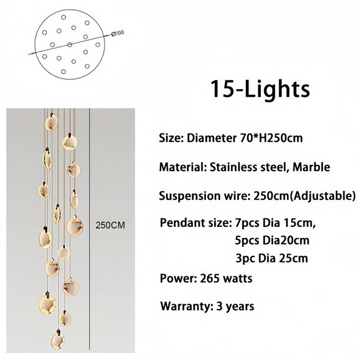 Alabaster Long Staircase Chandelier 5 styles-NORMAL-Arialamps