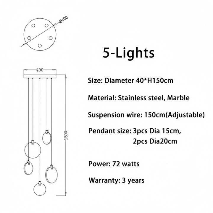Alabaster Long Staircase Chandelier 5 styles-NORMAL-Arialamps