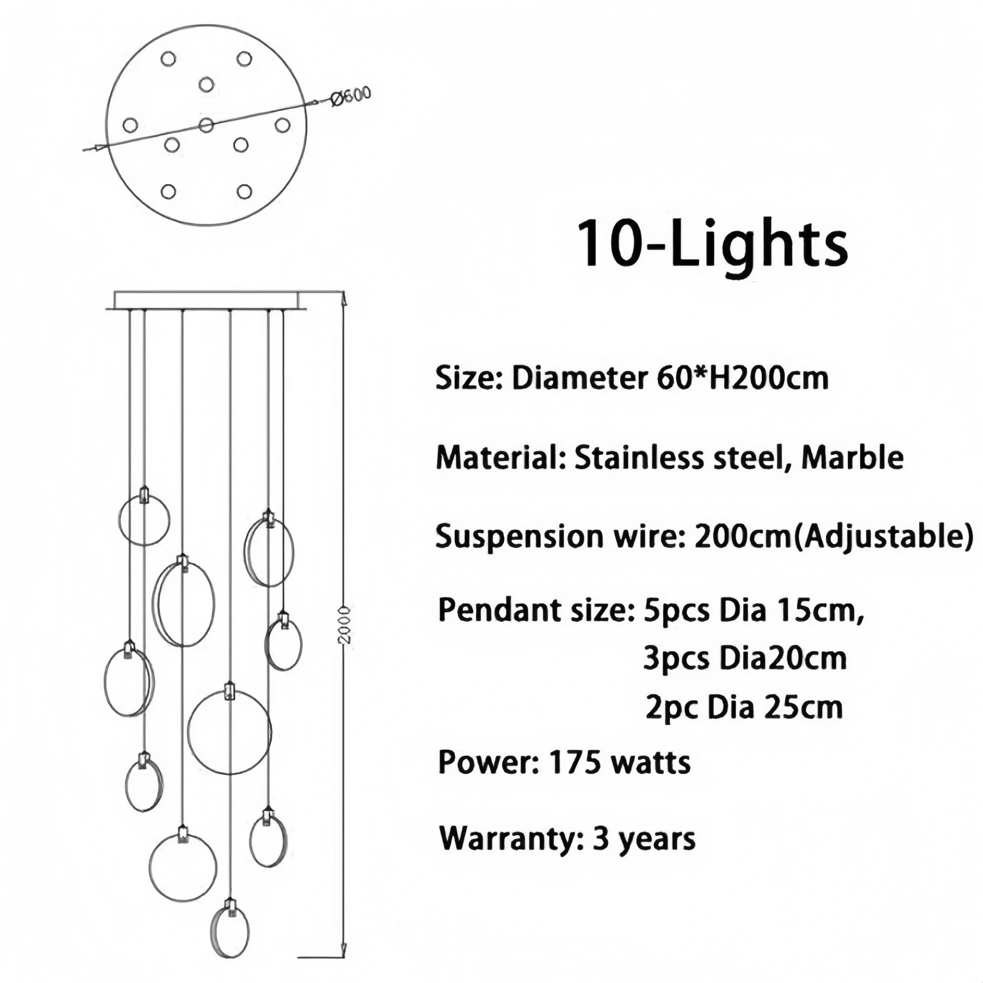 Alabaster Long Staircase Chandelier 5 styles-NORMAL-Arialamps