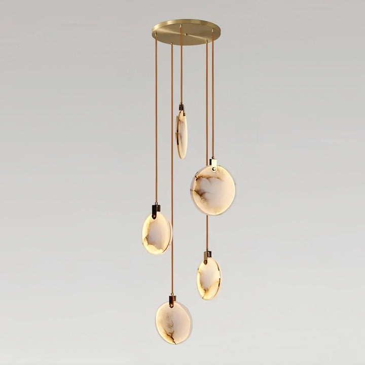 Alabaster Long Staircase Chandelier 5 styles-NORMAL-5 Lights-Arialamps