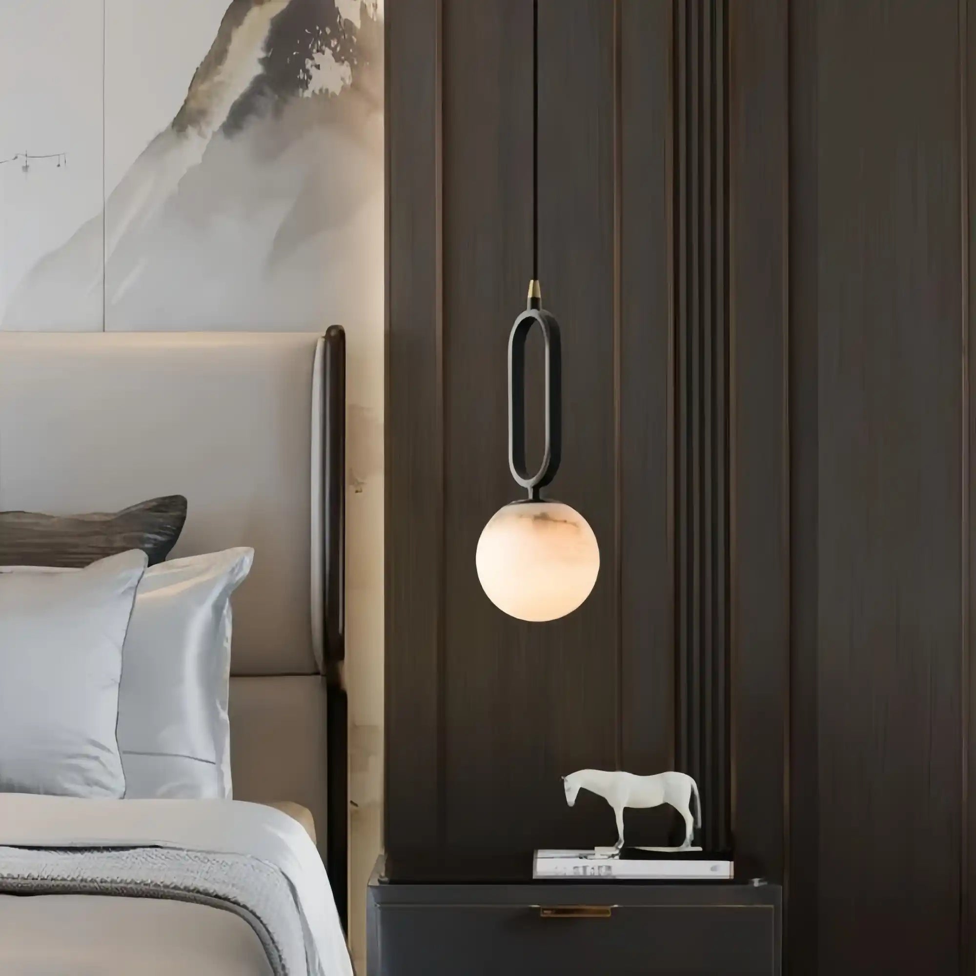 Alabaster Modern Pendant 6"-Pendant Light-Arialamps