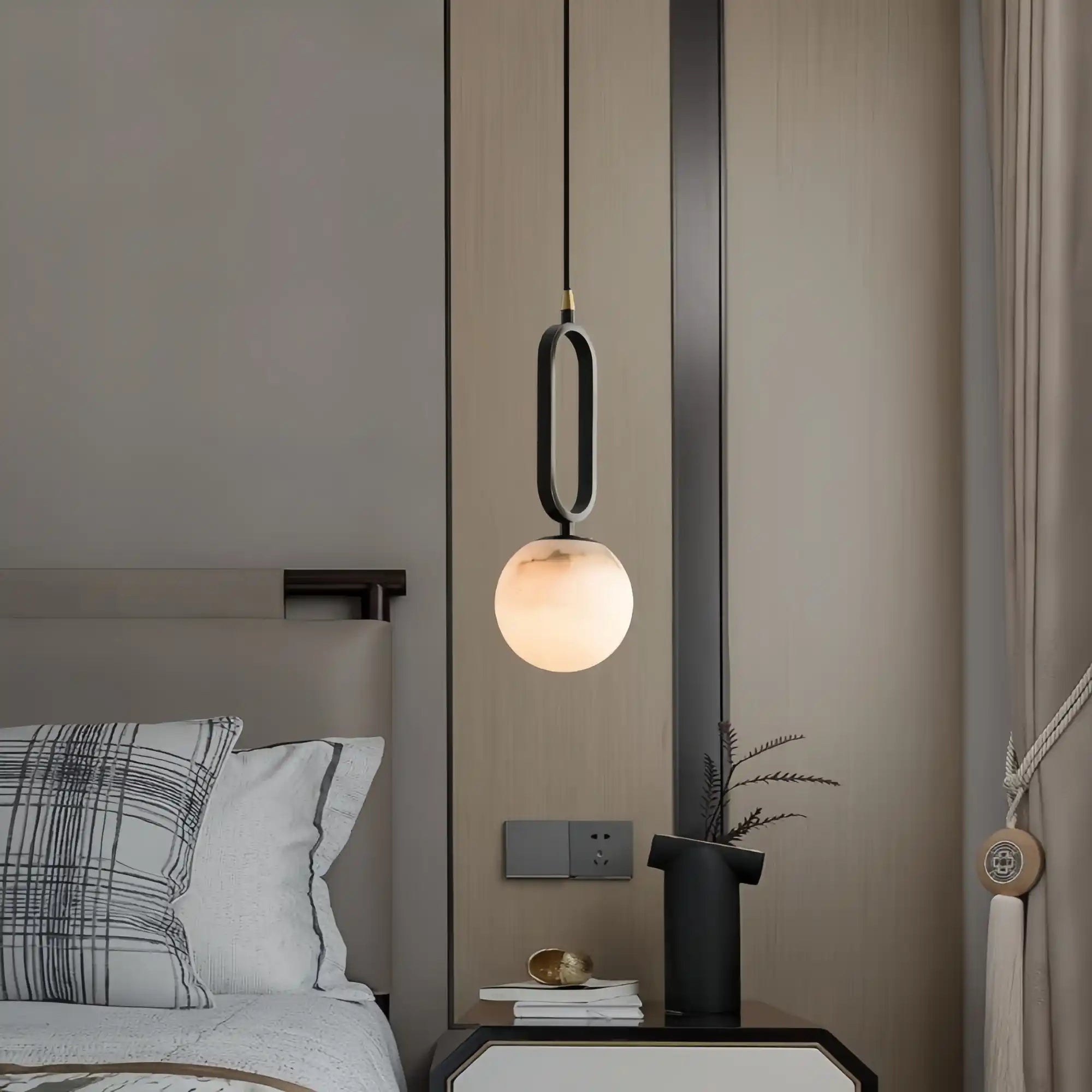 Alabaster Modern Pendant 6"-Pendant Light-Arialamps