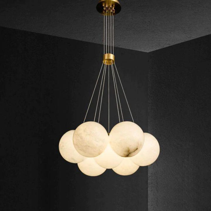 Alabaster Multi-lights Ceiling Pendant-Pendant for living room,Pendant for kitchen,Pendant for bathrooms,Pendant for bedrooms,Pendant for foyer,Pendant for stairways,Pendant for dining room-7 Light-Arialamps