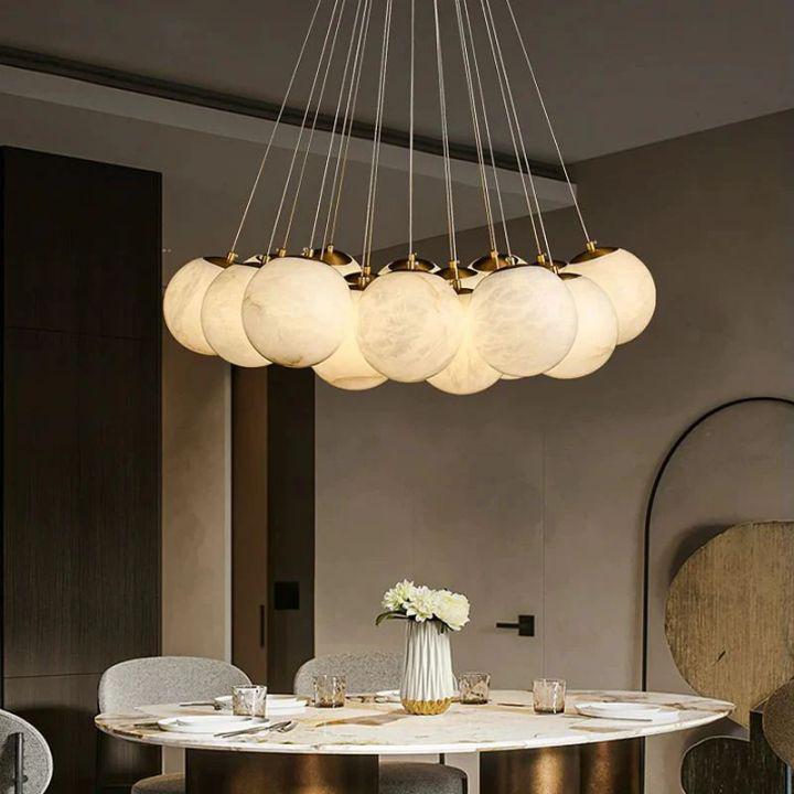 Alabaster Multi-lights Ceiling Pendant-Pendant for living room,Pendant for kitchen,Pendant for bathrooms,Pendant for bedrooms,Pendant for foyer,Pendant for stairways,Pendant for dining room-Arialamps