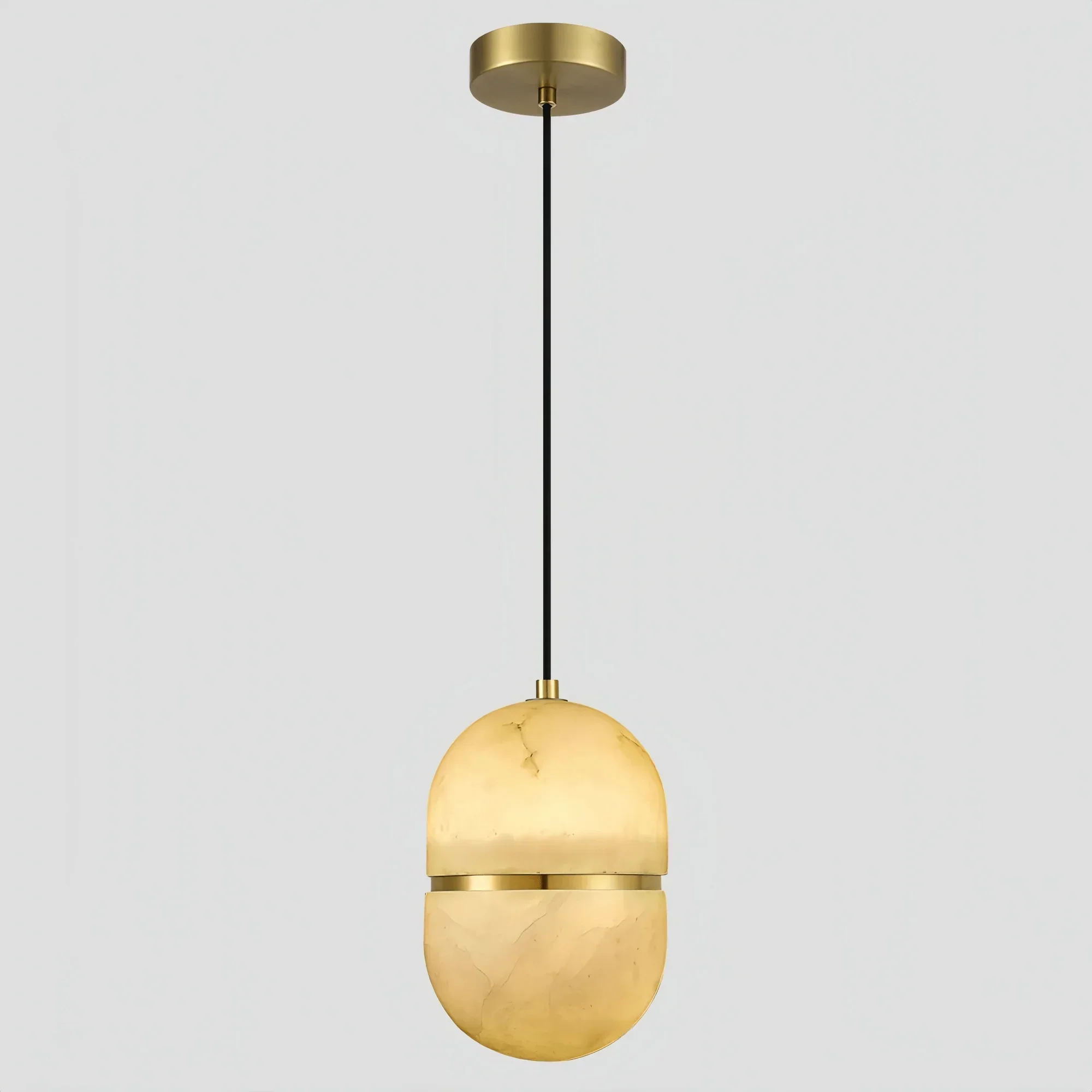 Alabaster Oval Pendant 5.9" D 7.1" D - Arialamps
