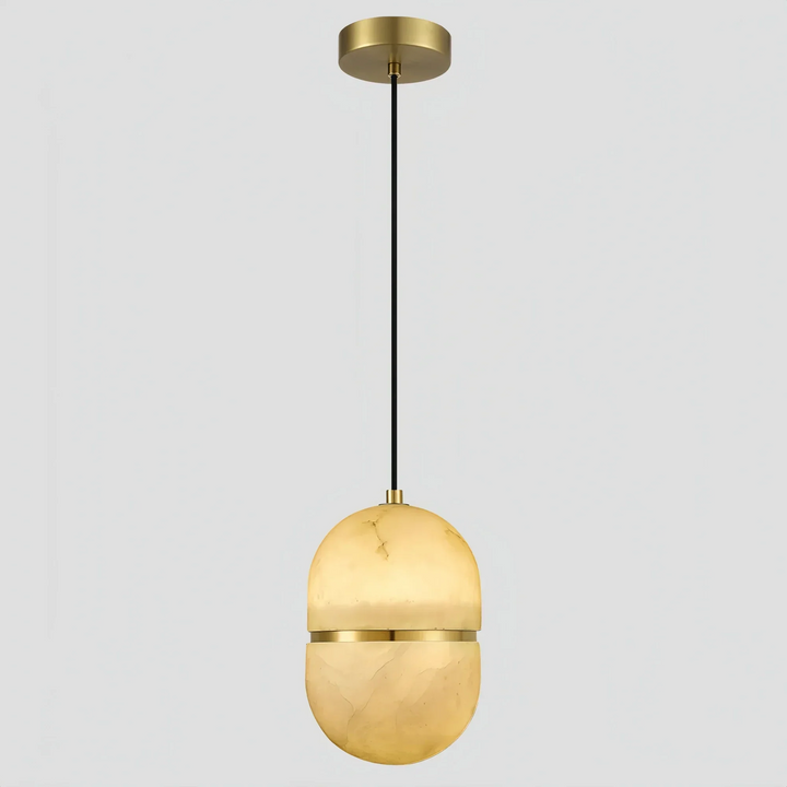 Alabaster Oval Pendant 5.9" D 7.1" D - Arialamps
