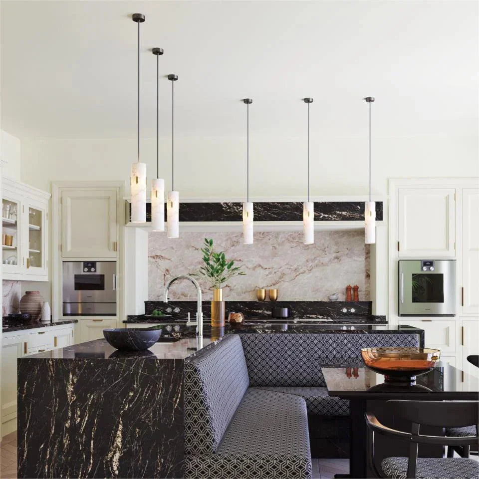 Alabaster Pendant Light with Deco - Arialamps