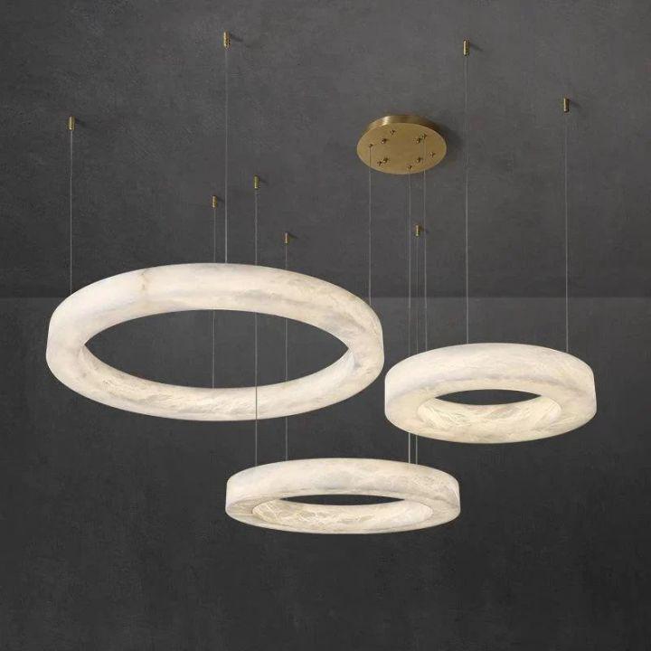 Alabaster Round Modern Pendant-Pendant for living room,Pendant for kitchen,Pendant for bathrooms,Pendant for bedrooms,Pendant for foyer,Pendant for stairways,Pendant for dining room-23.6" D-Arialamps