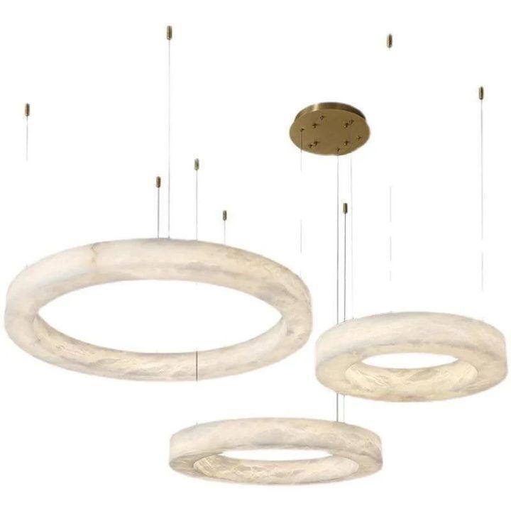 Alabaster Round Modern Pendant-Pendant for living room,Pendant for kitchen,Pendant for bathrooms,Pendant for bedrooms,Pendant for foyer,Pendant for stairways,Pendant for dining room-35.4" D-Arialamps