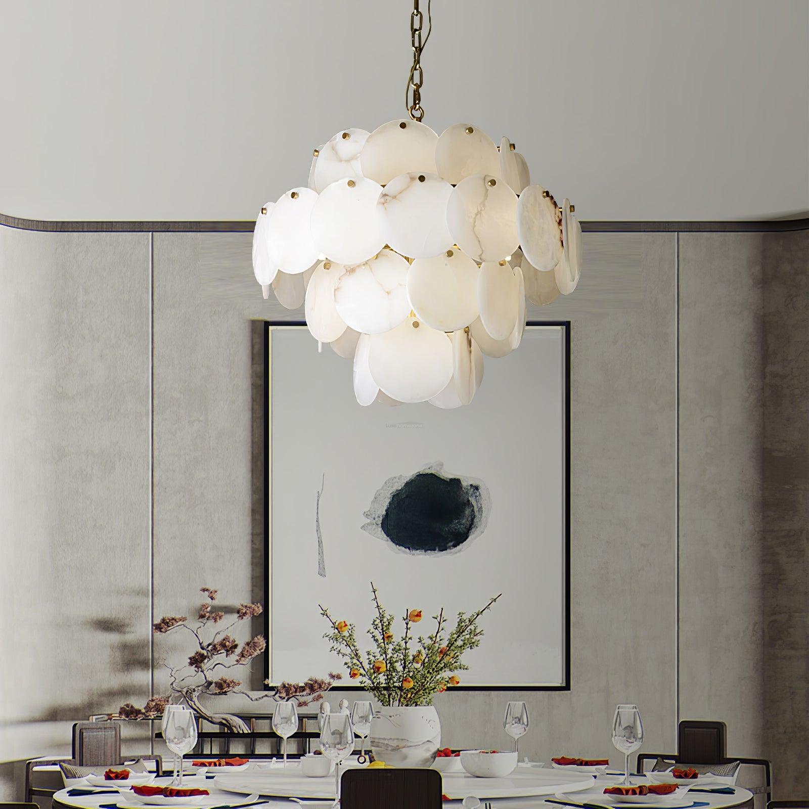 Alabaster Shell Brass Chandelier with 2/3/4/5/6 layer-Arialamps
