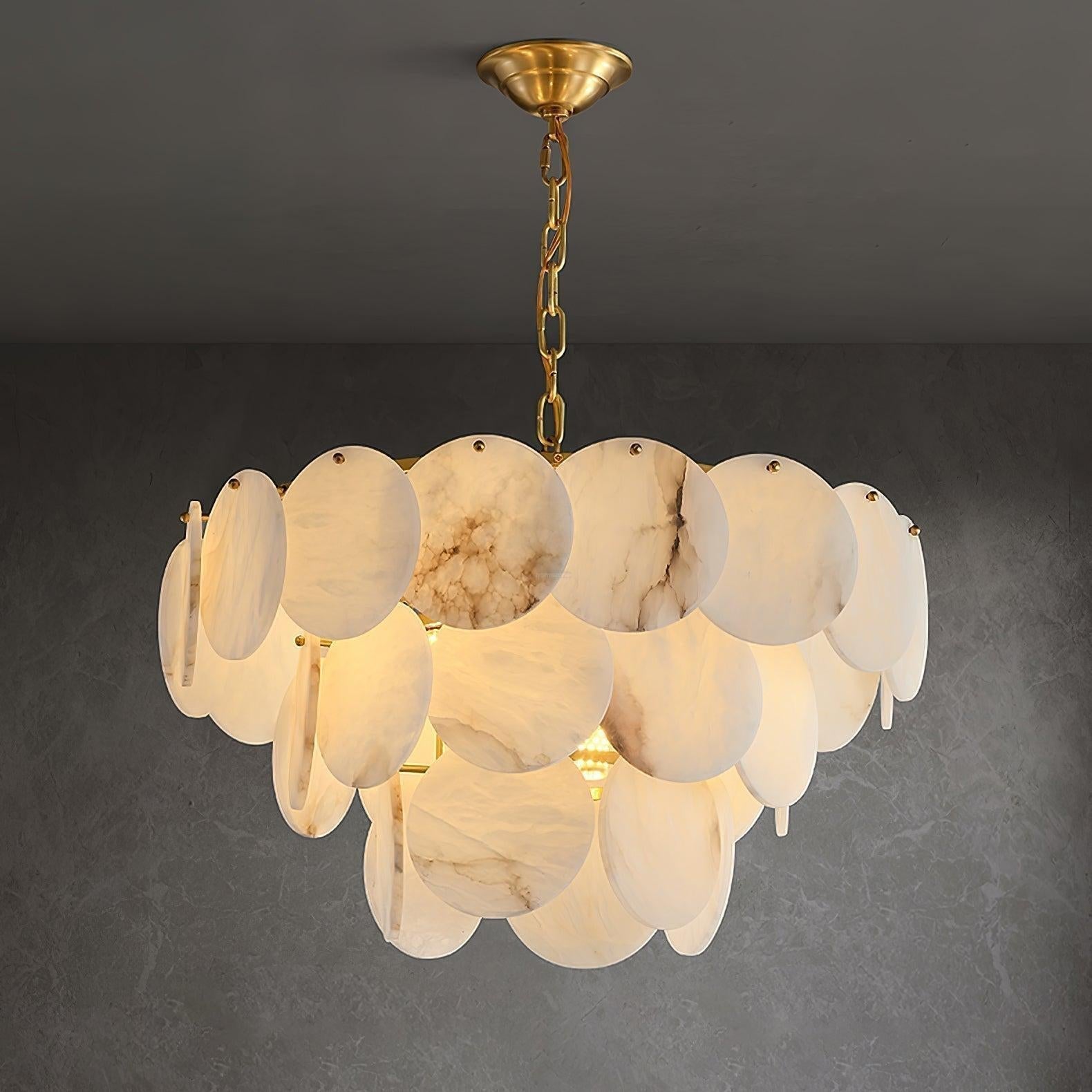 Alabaster Shell Brass Chandelier with 2/3/4/5/6 layer-Arialamps