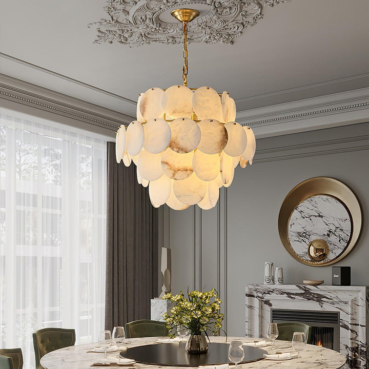 Alabaster Shell Brass Chandelier with 2/3/4/5/6 layer-Arialamps