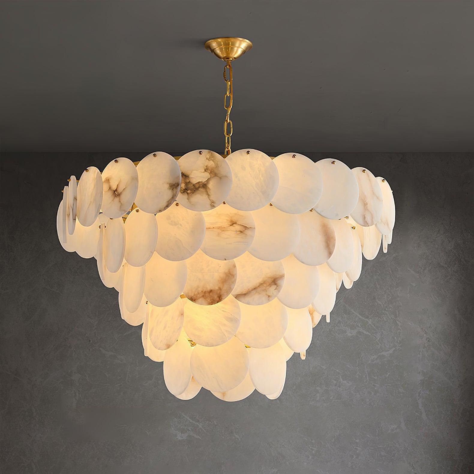 Alabaster Shell Brass Chandelier with 2/3/4/5/6 layer-Arialamps