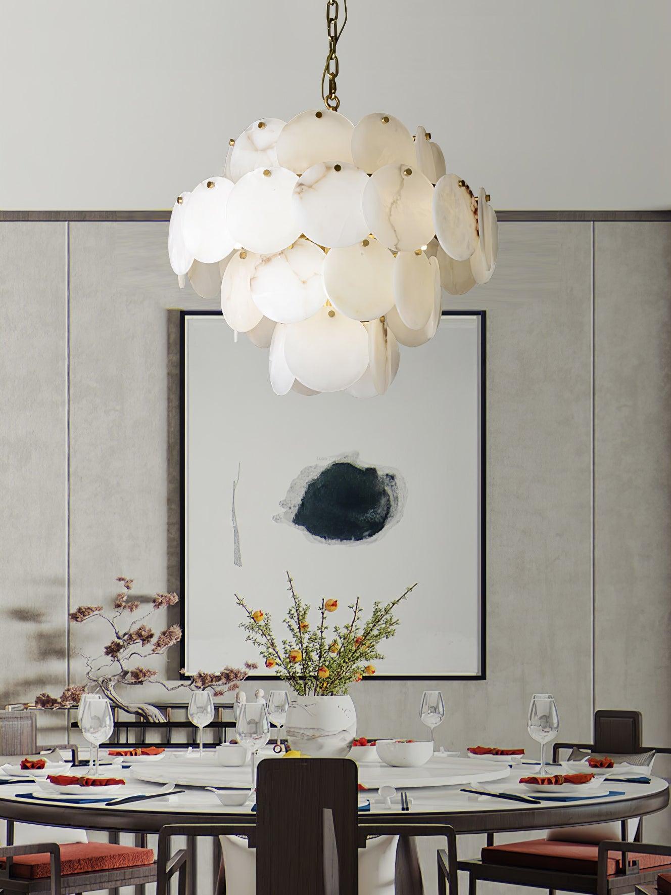 Alabaster Shell Brass Chandelier with 2/3/4/5/6 layer-Arialamps