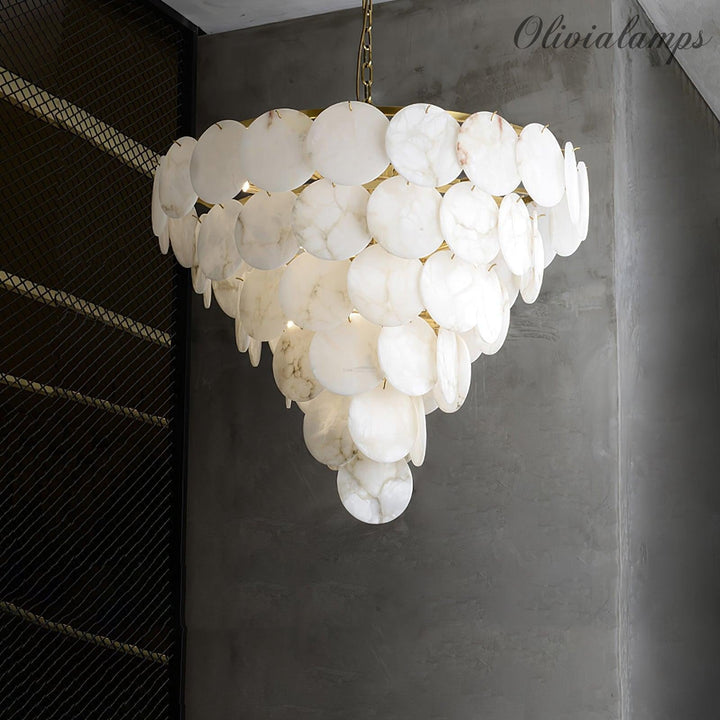 Alabaster Shell Brass Chandelier with 2/3/4/5/6 layer-Arialamps