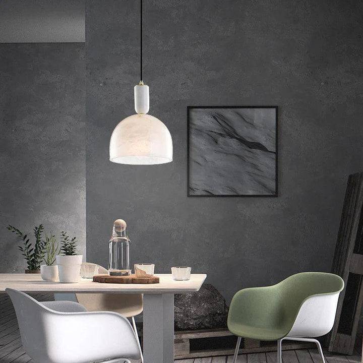 Alabaster Simple Bedside Pendant Light-Pendant for living room,Pendant for kitchen,Pendant for bathrooms,Pendant for bedrooms,Pendant for foyer,Pendant for stairways,Pendant for dining room-Arialamps