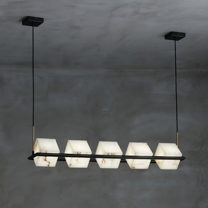 Alabaster Square Box Chandelier with 4/5/6/8/9 heads-Arialamps