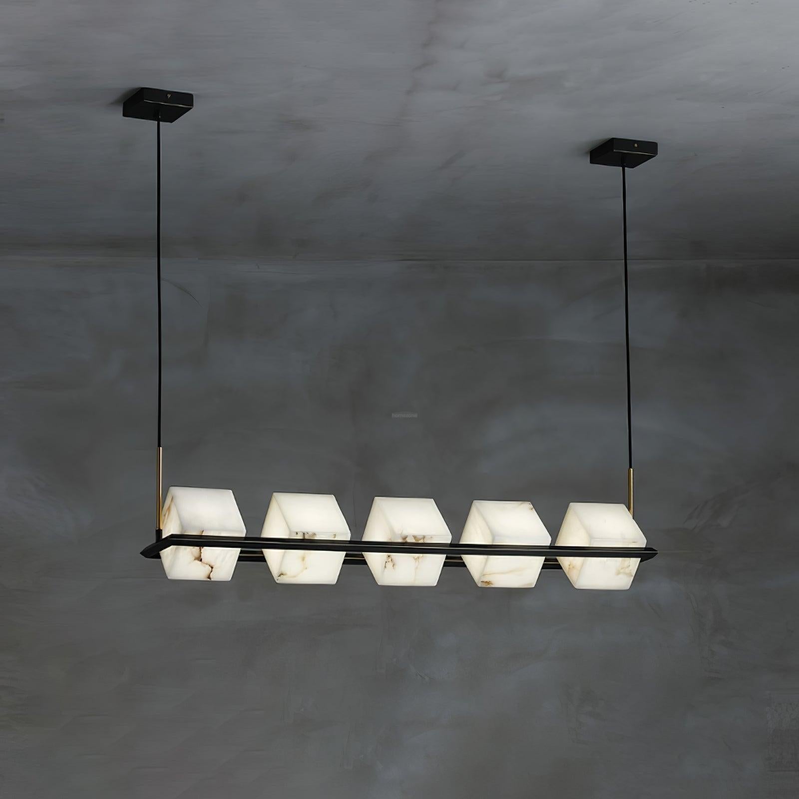 Alabaster Square Box Chandelier with 4/5/6/8/9 heads-Arialamps