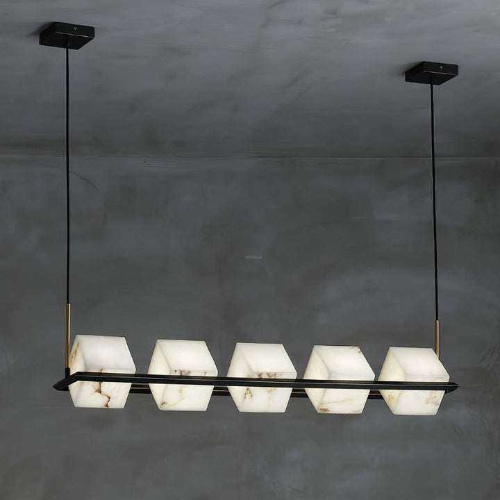 Alabaster Square Box Chandelier with 4/5/6/8/9 heads-Arialamps