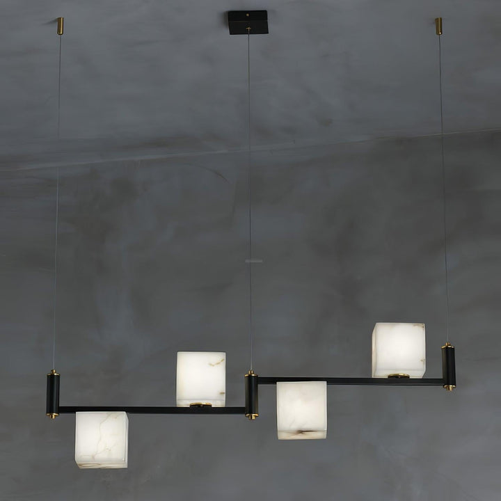 Alabaster Square Box Chandelier with 4/5/6/8/9 heads-Arialamps
