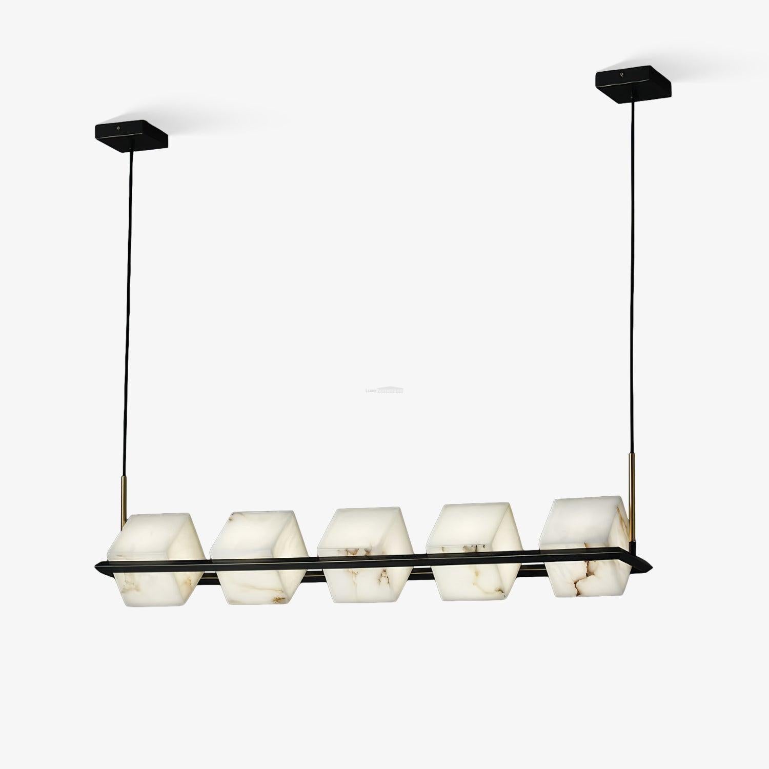 Alabaster Square Box Chandelier with 4/5/6/8/9 heads-Arialamps