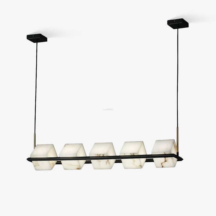 Alabaster Square Box Chandelier with 4/5/6/8/9 heads-Arialamps