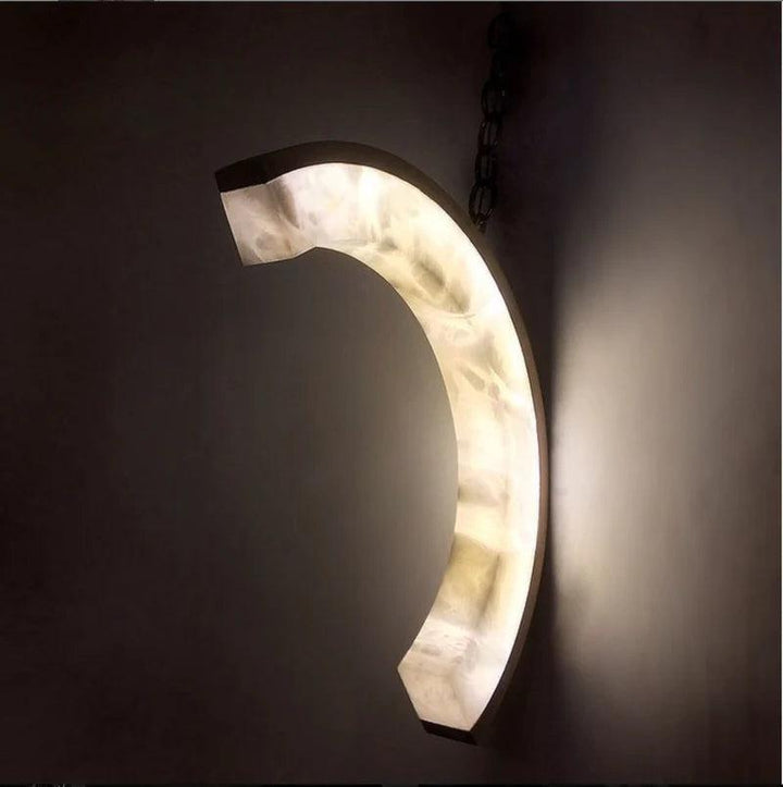 Alabaster Wall Light, Illuminating Sconce for Bedside-NORMAL-Arialamps