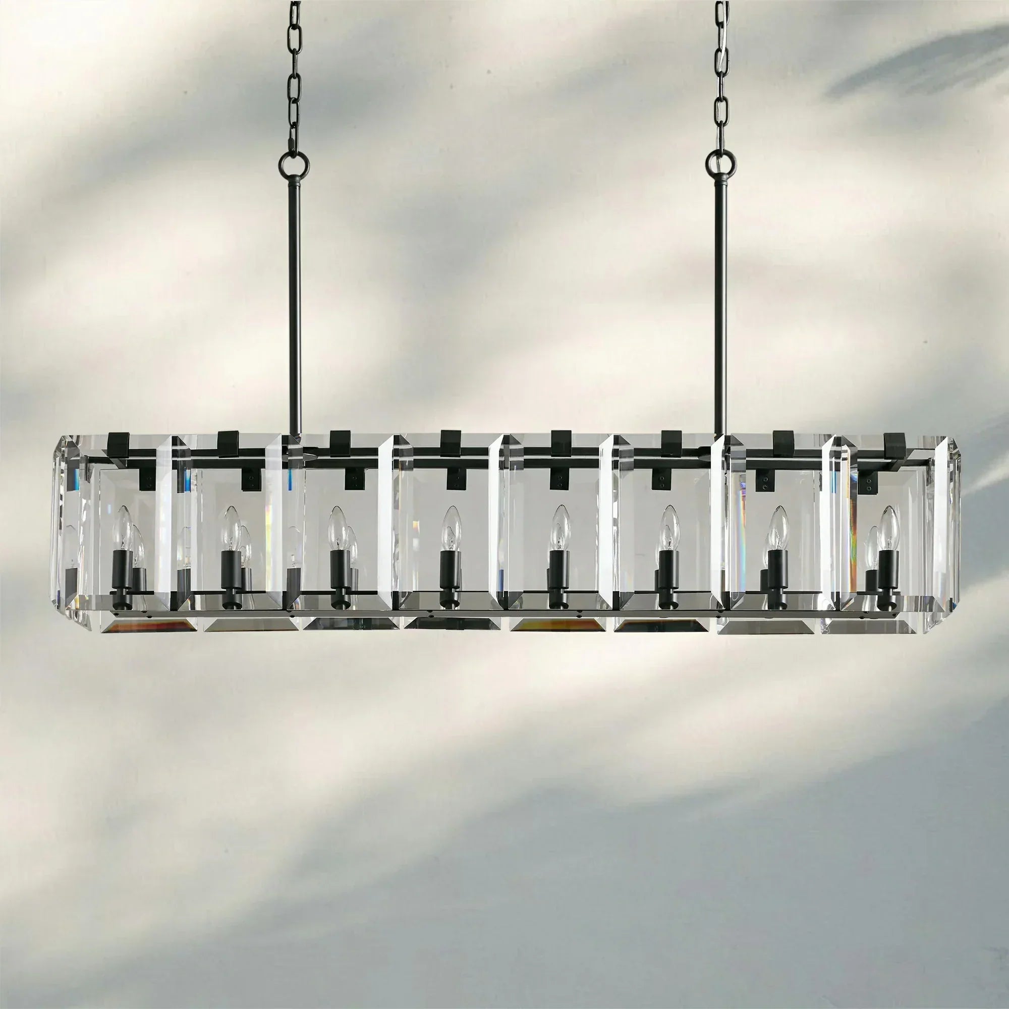 Amaye Rectangular Chandelier 12/16 Light-16 Light-Bronze-