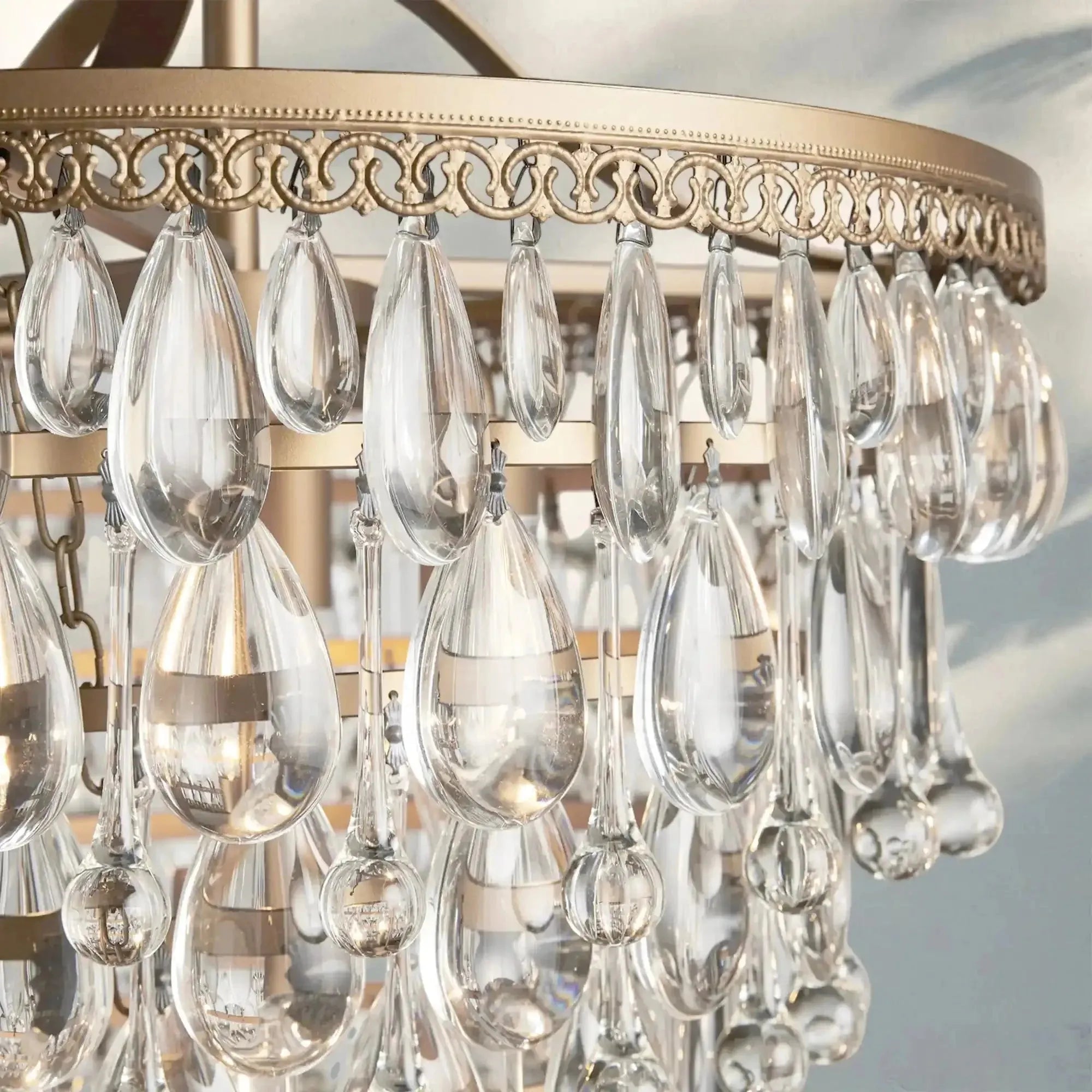 Anabelle Round Chandelier 17''23''H - Arialamps