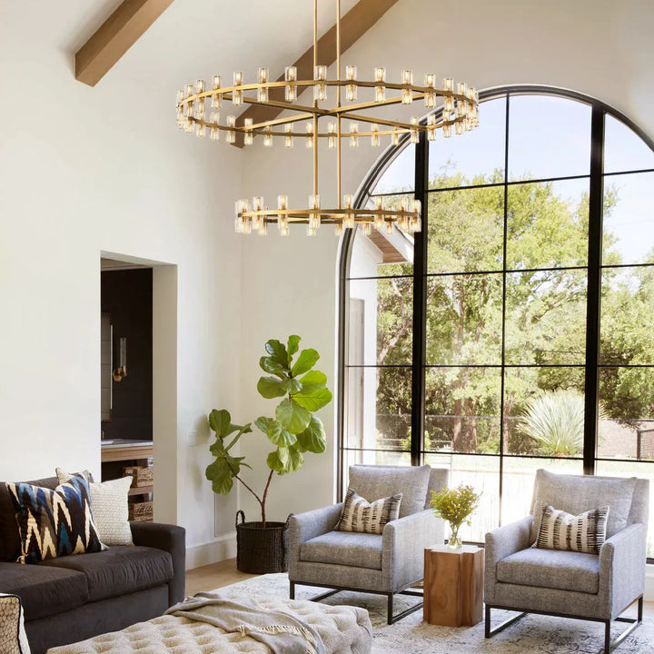 Reger High-End 2-Tier Chandelier For Living Room Dinig Room-Merlin Lamps-Lacquered Burnished Brass-merlinlamps