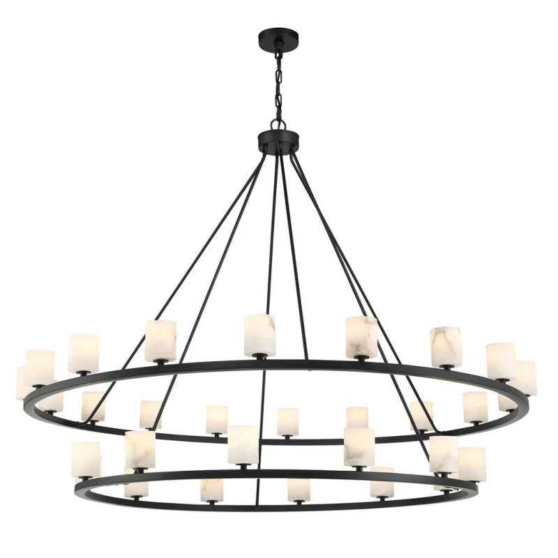 Argona 30 Light Alabaster Chandelier-chandelier for bedroom,chandelier for dining room,chandelier for stairways,chandelier for foyer,chandelier for bathrooms,chandelier for living room-Black-Arialamps