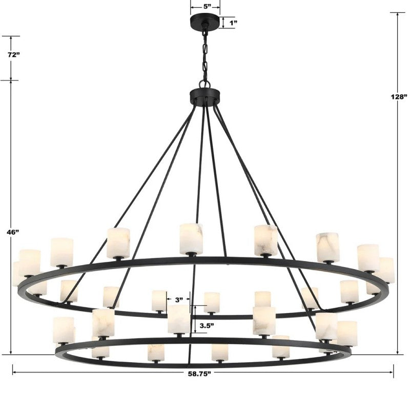Argona 30 Light Alabaster Chandelier-chandelier for bedroom,chandelier for dining room,chandelier for stairways,chandelier for foyer,chandelier for bathrooms,chandelier for living room-Arialamps