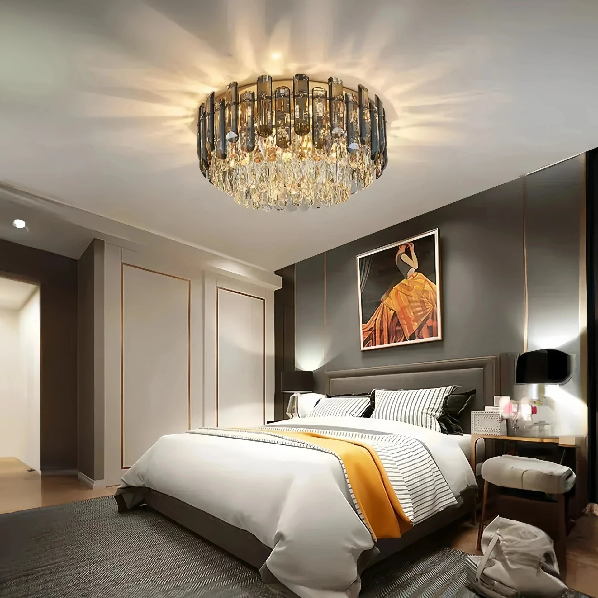 Arina Luxury Round Crystal Chandelier 31" - Arialamps
