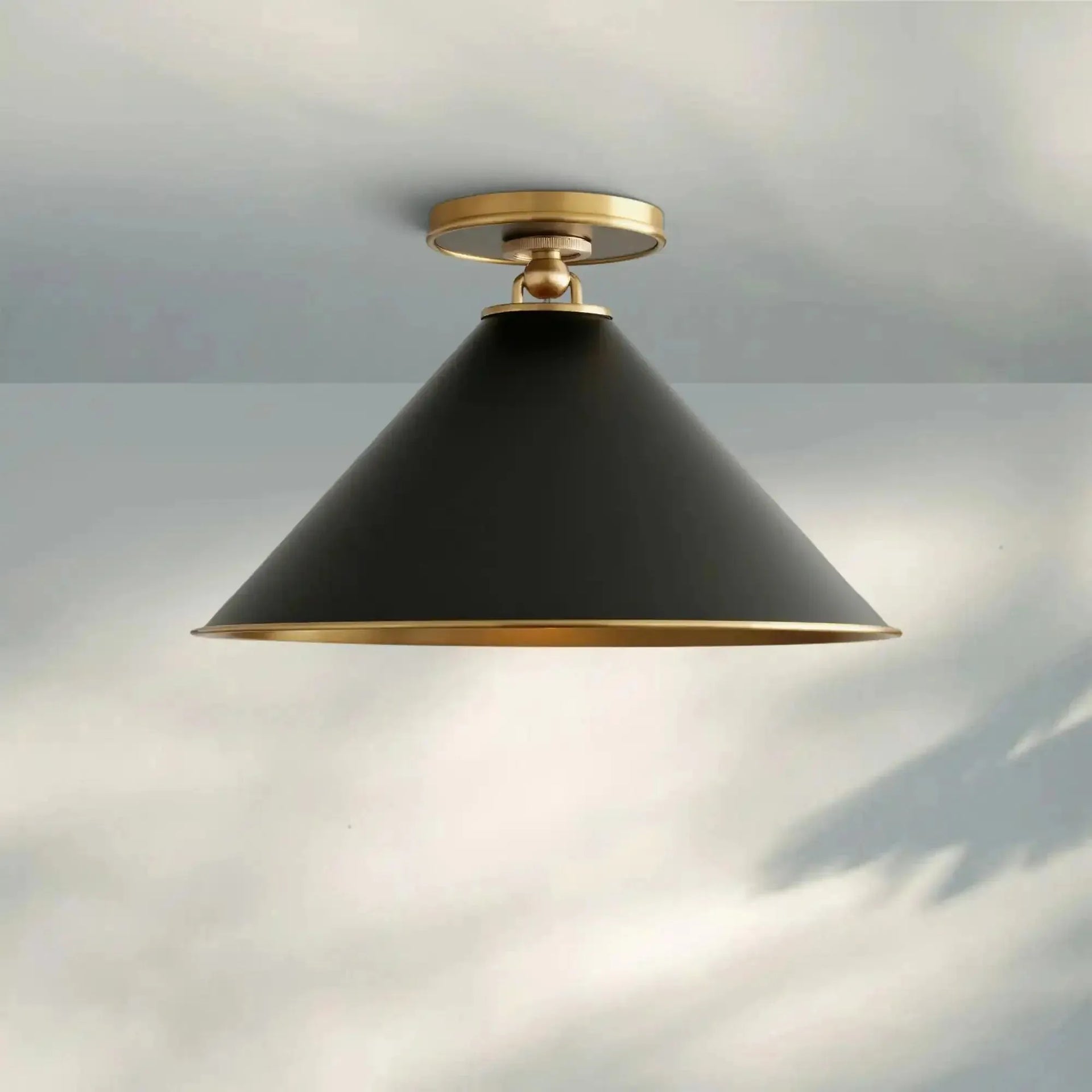 Arno Small Flush Mount in Black - Arialamps