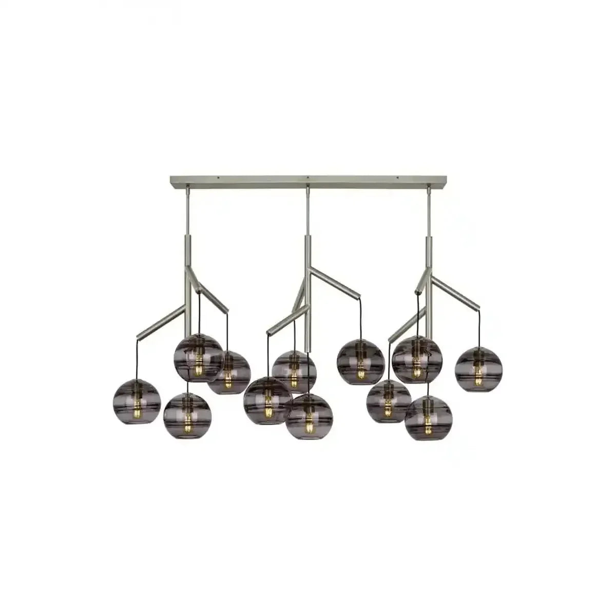 Art Glass Ball Sedona Triple Chandelier - Arialamps