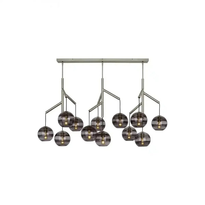 Art Glass Ball Sedona Triple Chandelier - Arialamps