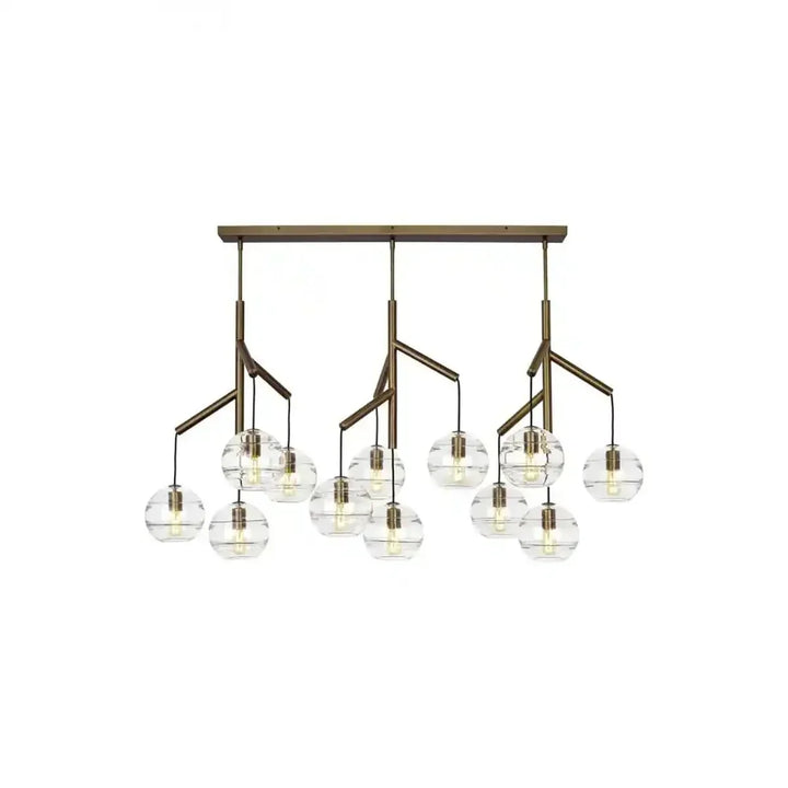 Art Glass Ball Sedona Triple Chandelier - Arialamps