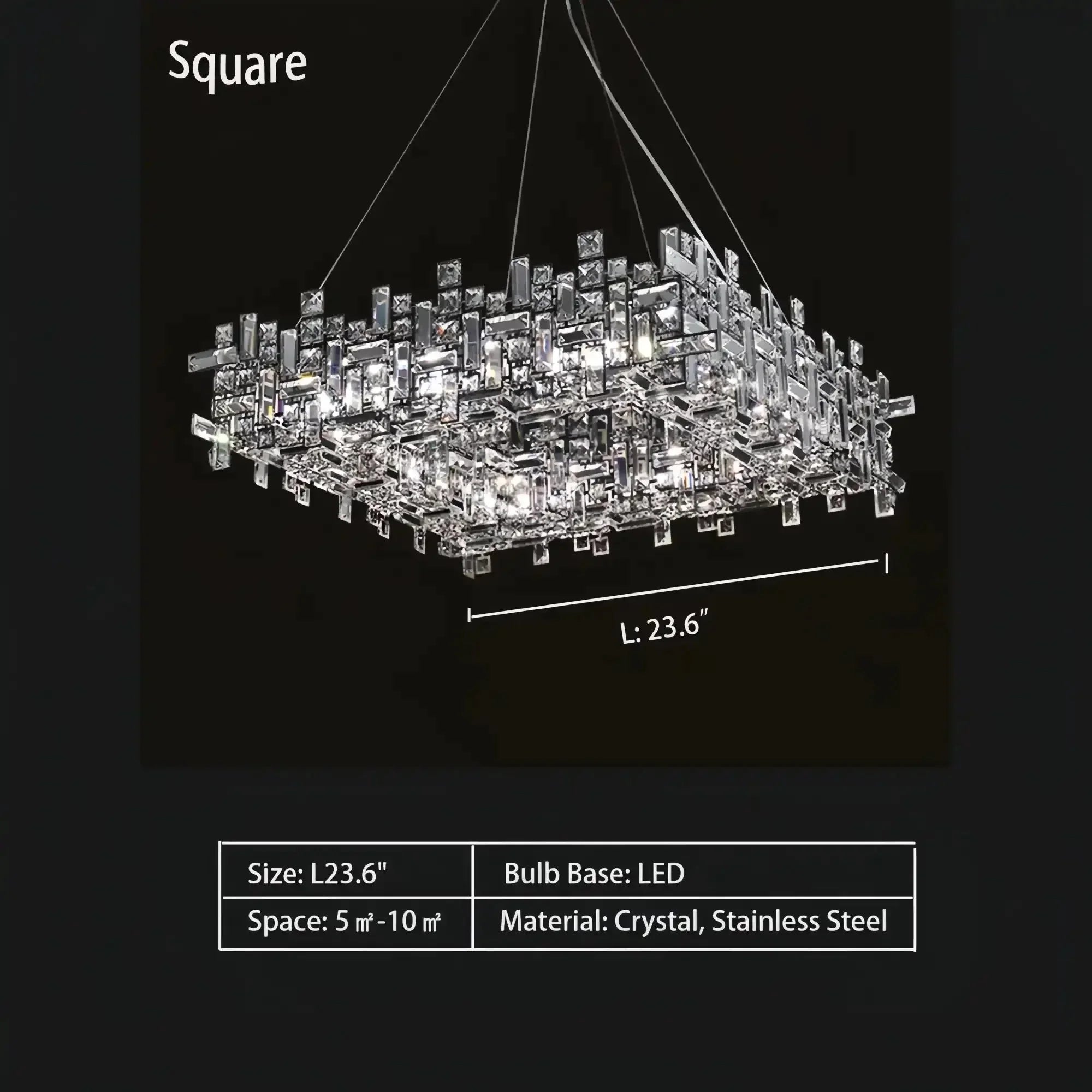 Art Irregular Block Collection Crystal Pendant Chandelier Suit for Living/Dining Room - Arialamps