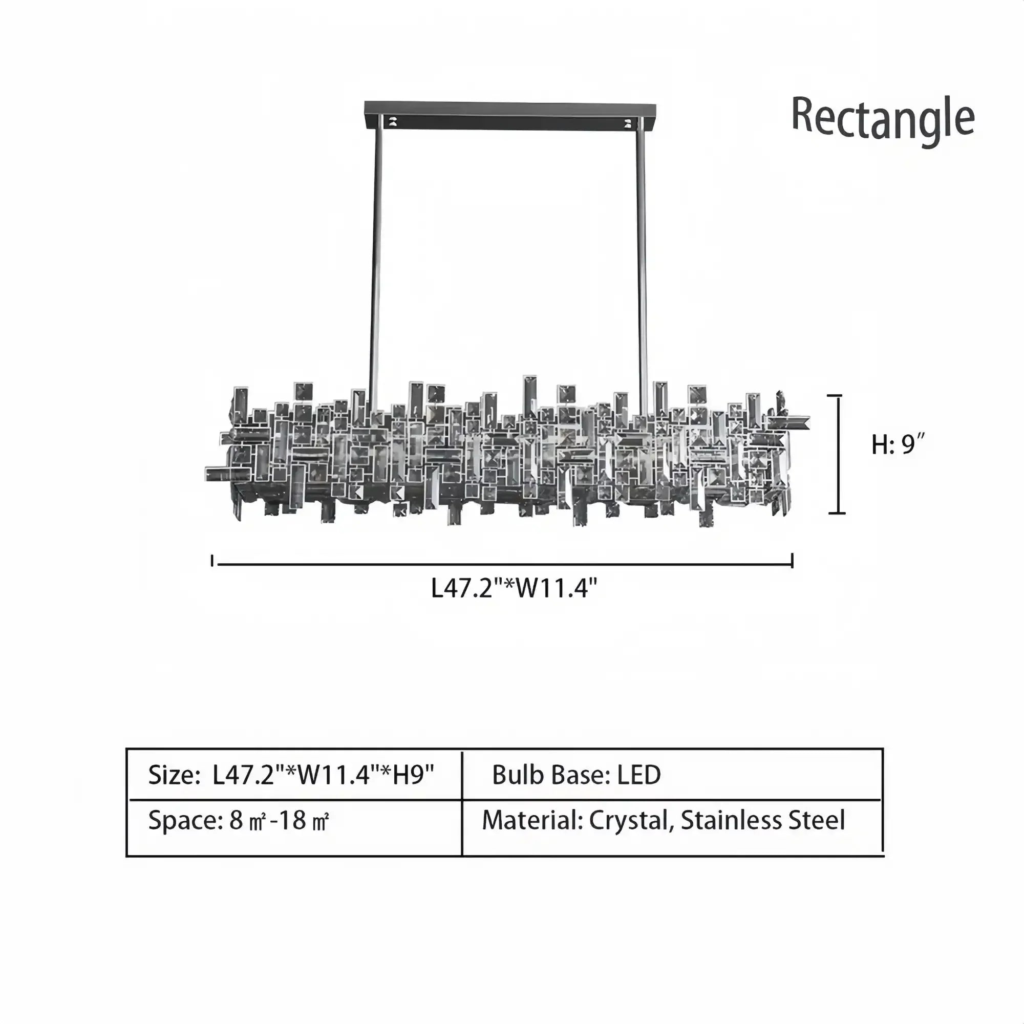 Art Irregular Block Collection Crystal Pendant Chandelier Suit for Living/Dining Room - Arialamps