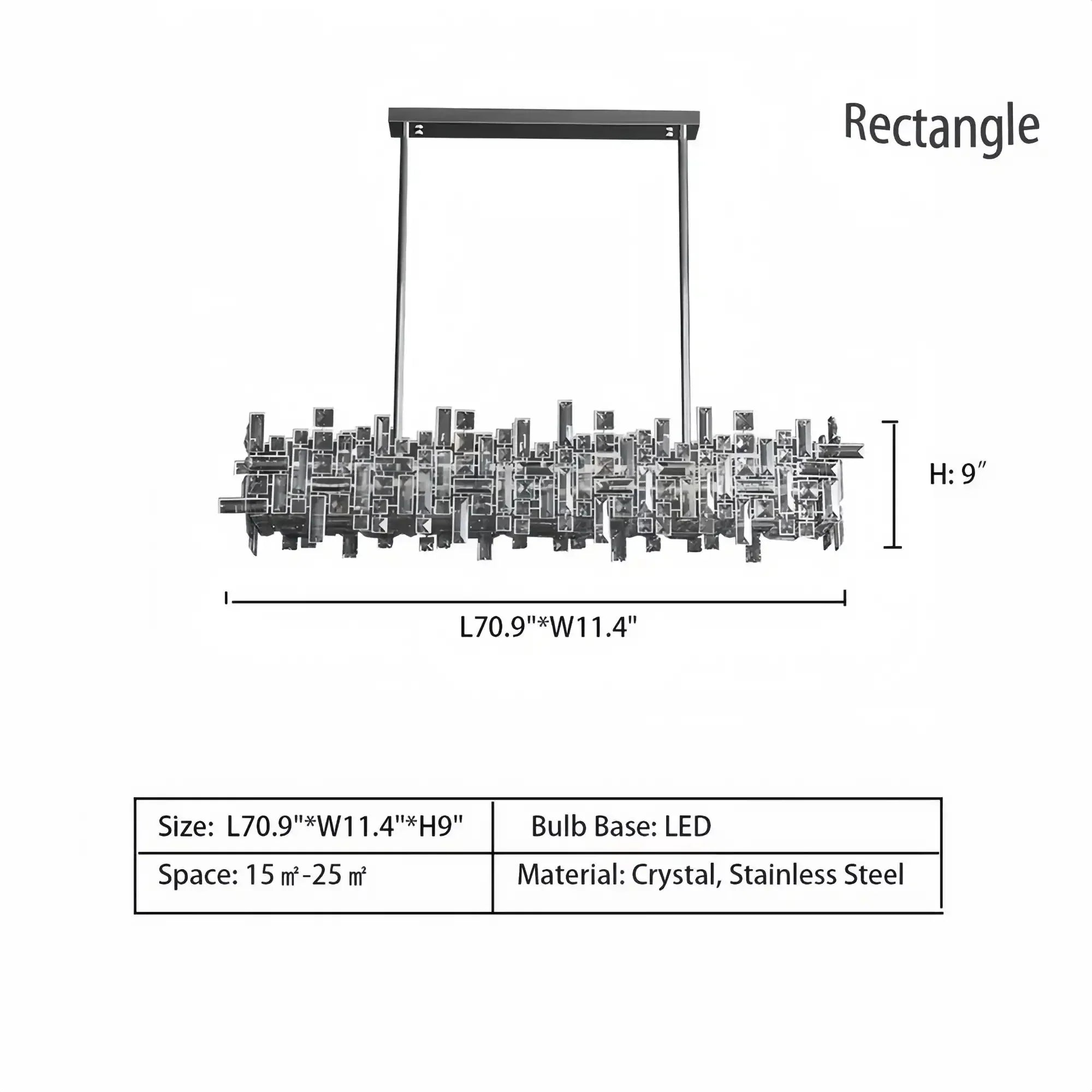 Art Irregular Block Collection Crystal Pendant Chandelier Suit for Living/Dining Room - Arialamps