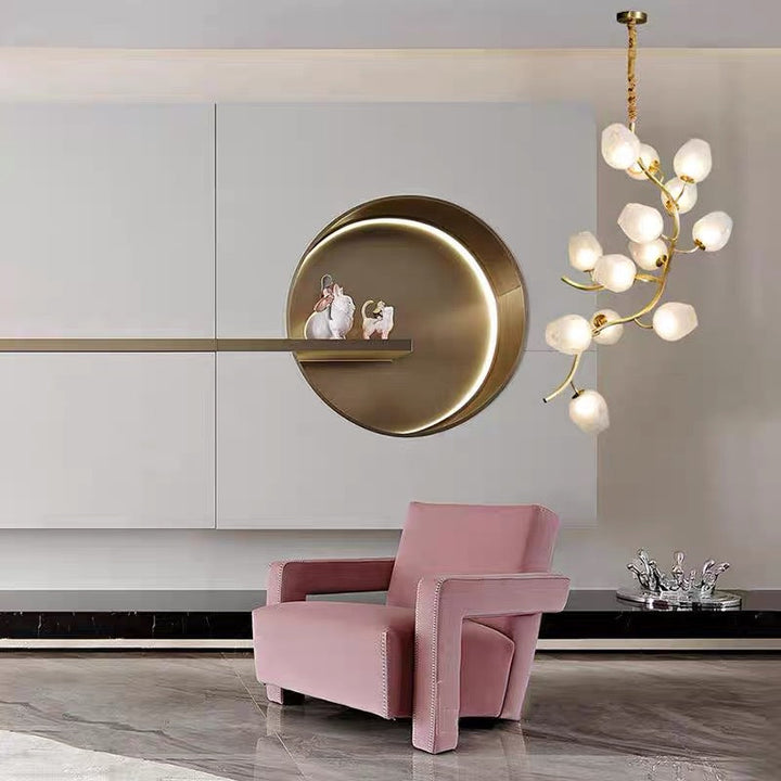 Artistic Glass Lampshade Chandelier with Branches Design for High Ceilings-Arialamps